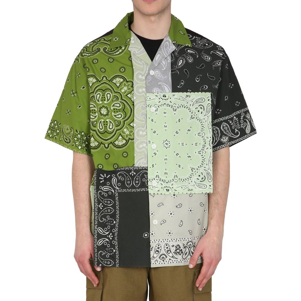 Kenzo Bicolor Cotton Short-sleeved Shirt-2