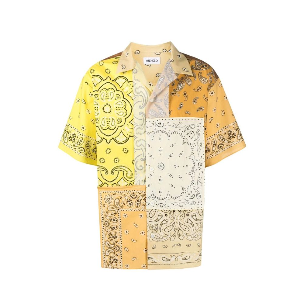 Kenzo Two-Tone Patterned Cotton Shirt-1