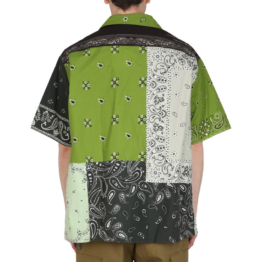 Kenzo Bicolor Cotton Short-sleeved Shirt-3