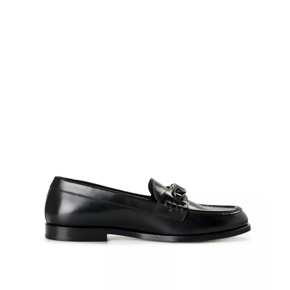 Valentino Garavani Black Leather Slip-On Loafers-1