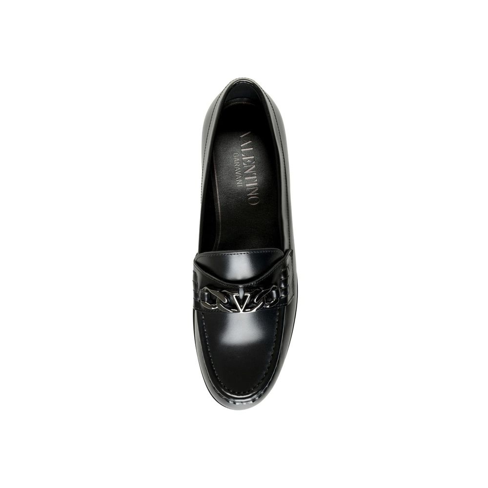 Valentino Garavani Black Leather Slip-On Loafers-3