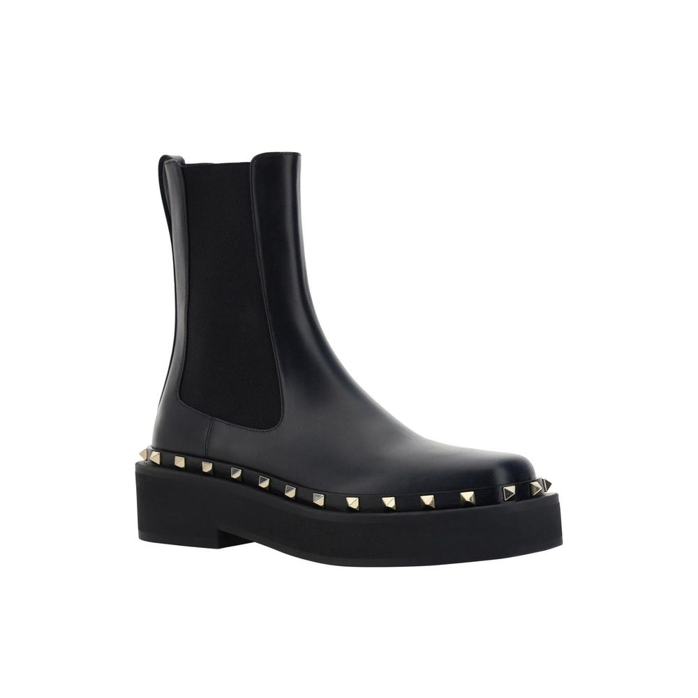 Valentino Garavani Schwarze Chelsea Boots aus Kalbsleder-2