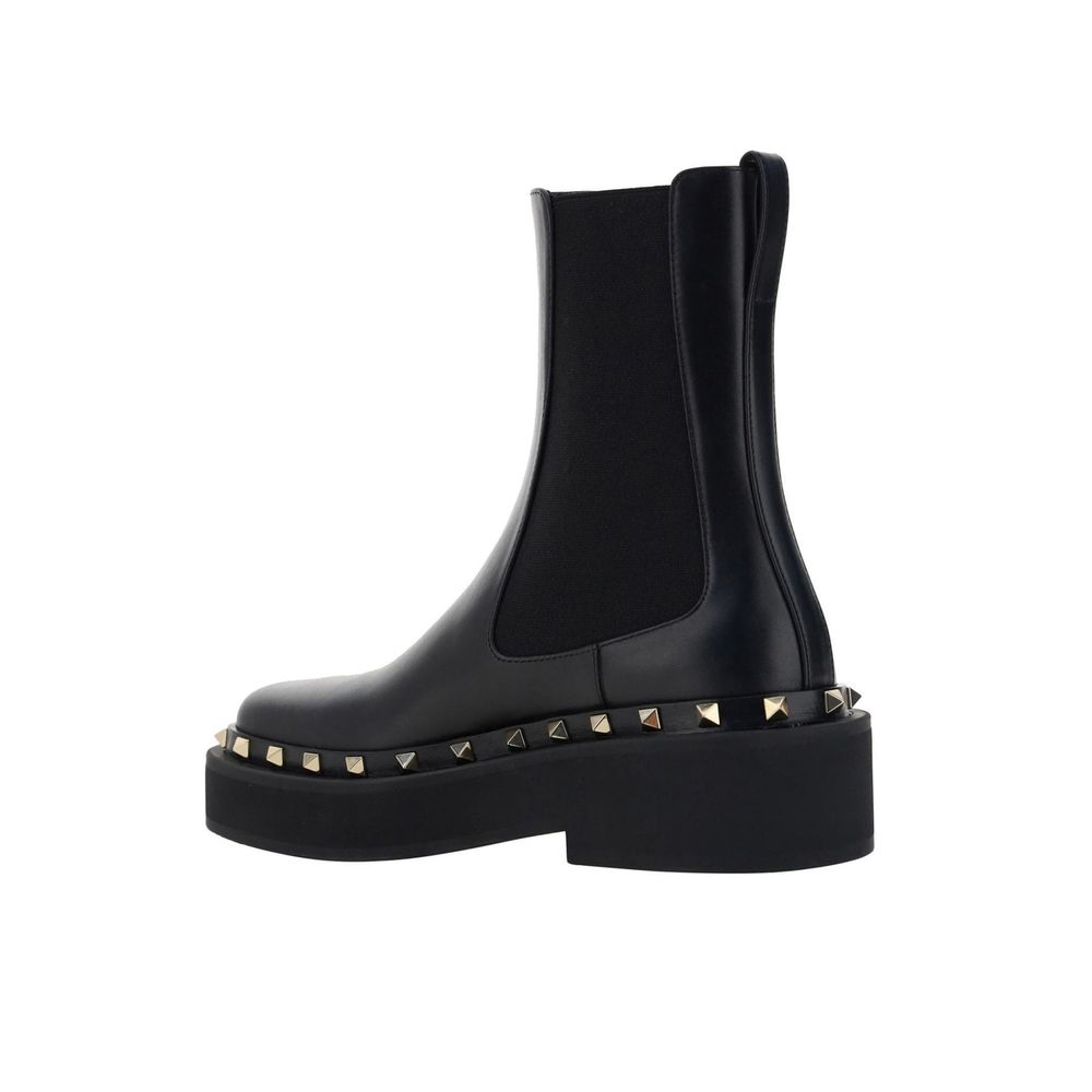Valentino Garavani Schwarze Chelsea Boots aus Kalbsleder-3