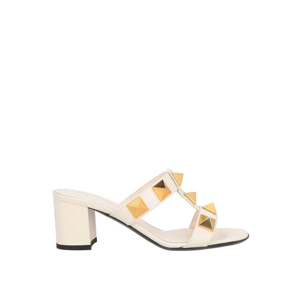 Valentino Garavani Weiße Plateau-Sandalen aus Kalbsleder-1