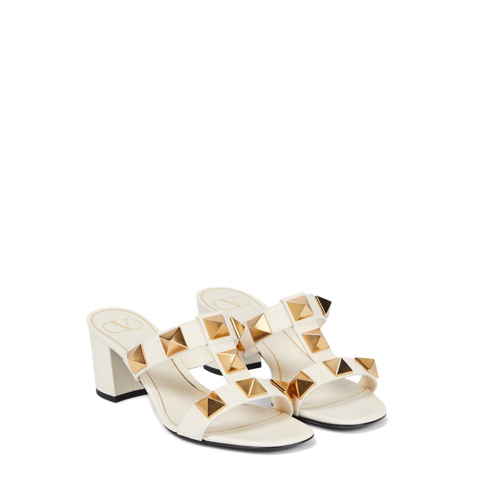 Valentino Garavani Weiße Plateau-Sandalen aus Kalbsleder-2