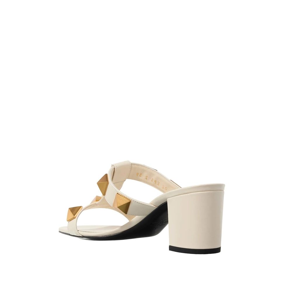 Valentino Garavani Weiße Plateau-Sandalen aus Kalbsleder-3