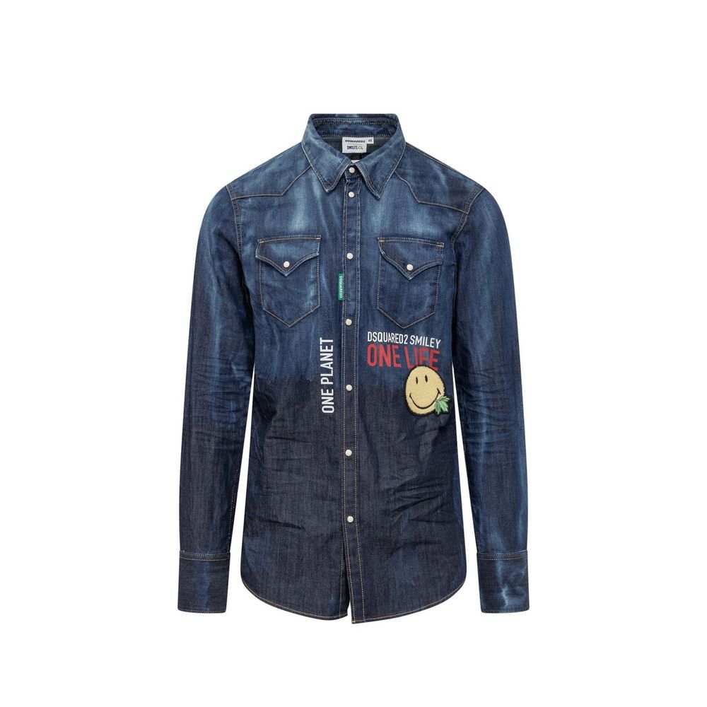 Dsquared² Blaues Denim-Hemd-1