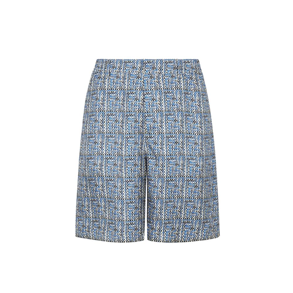 Fendi Blue Silk Shorts-1