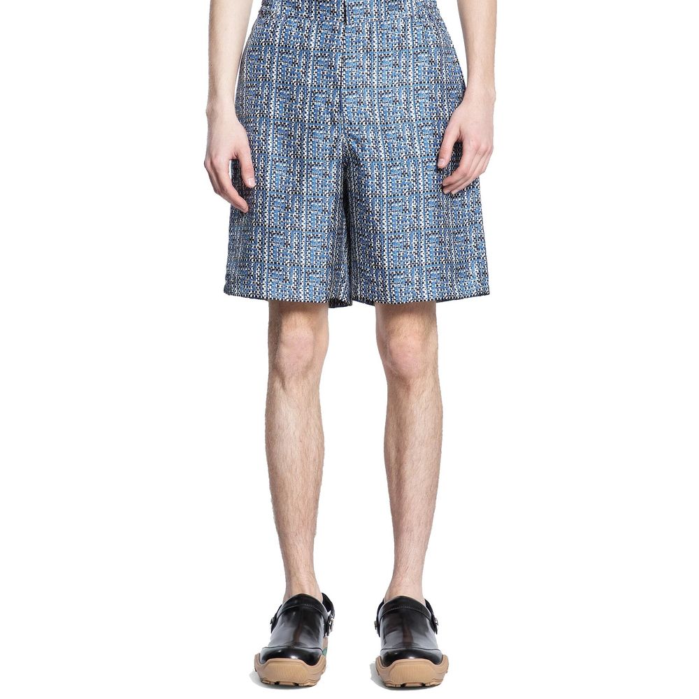 Fendi Blue Silk Shorts-2