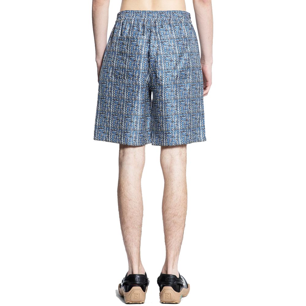 Fendi Blue Silk Shorts-3