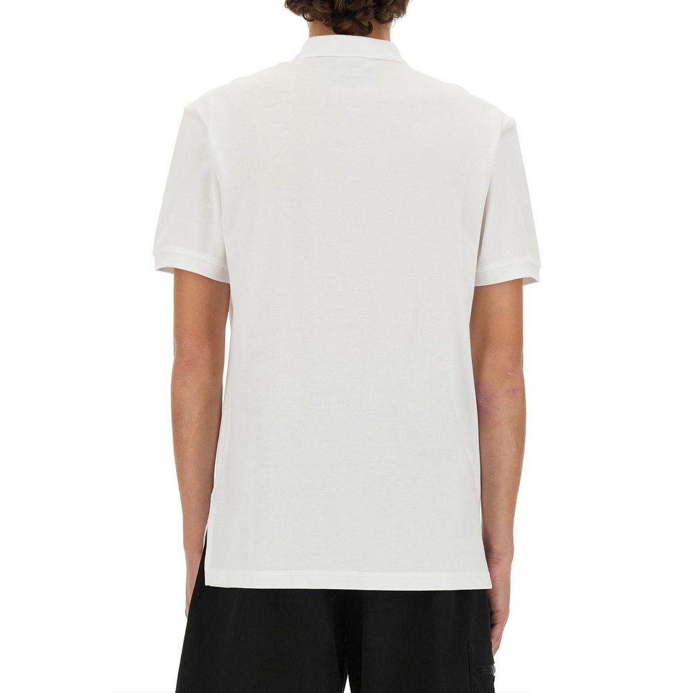 Moschino Couture Weißes Poloshirt aus Baumwolle-3