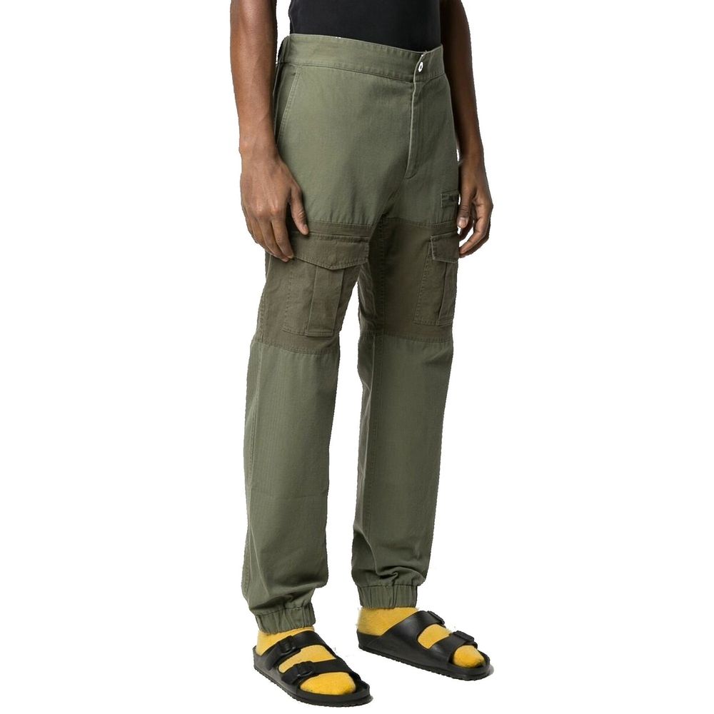 Palm Angels Two-Tone Cotton Cargo Trousers-2