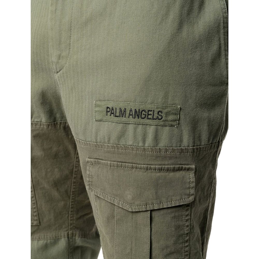 Palm Angels Two-Tone Cotton Cargo Trousers-4