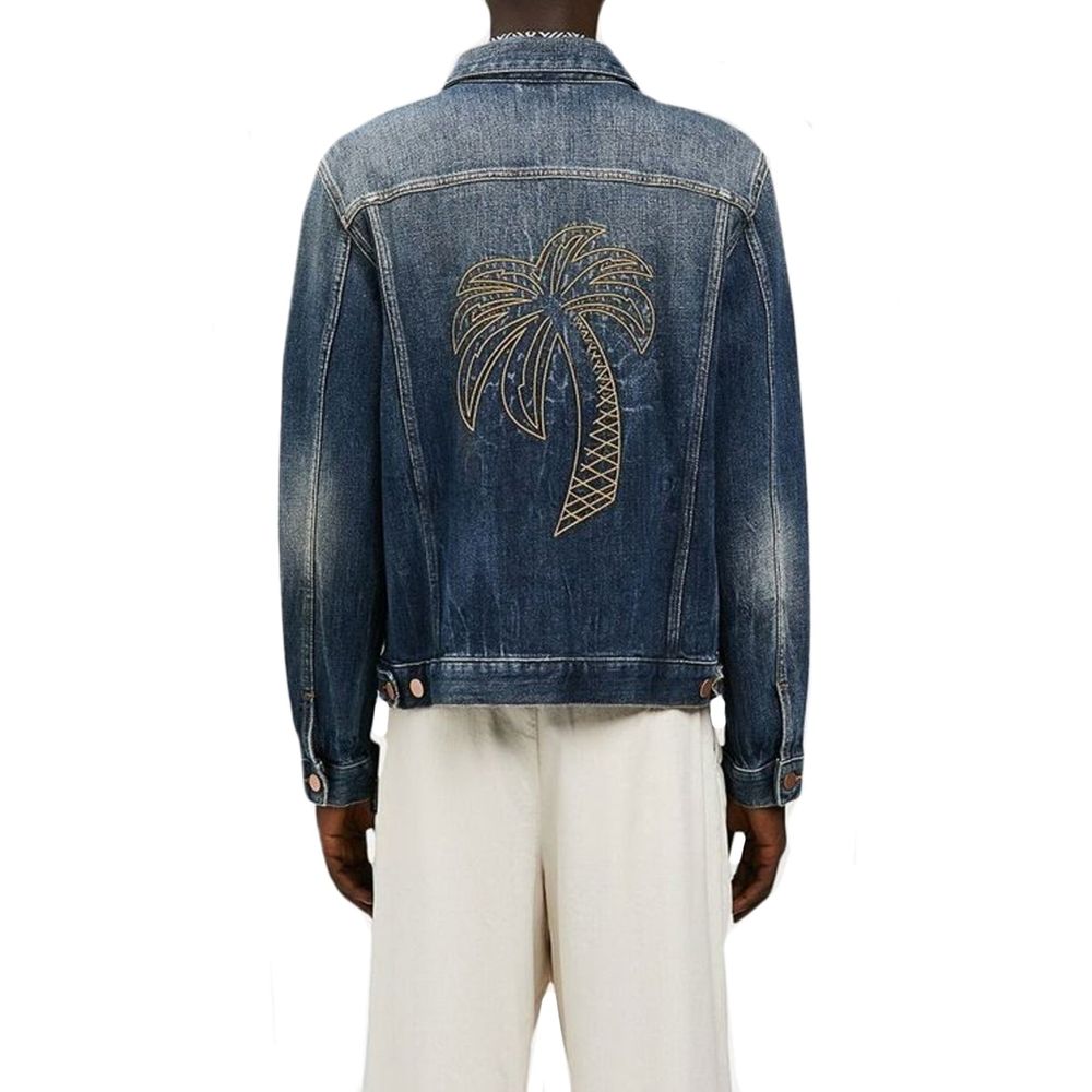 Palm Angels Blue Cotton Denim Jacket-3