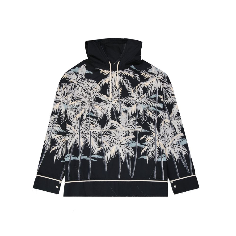 Palm Angels Schwarzes Baumwollhemd mit Muster-1