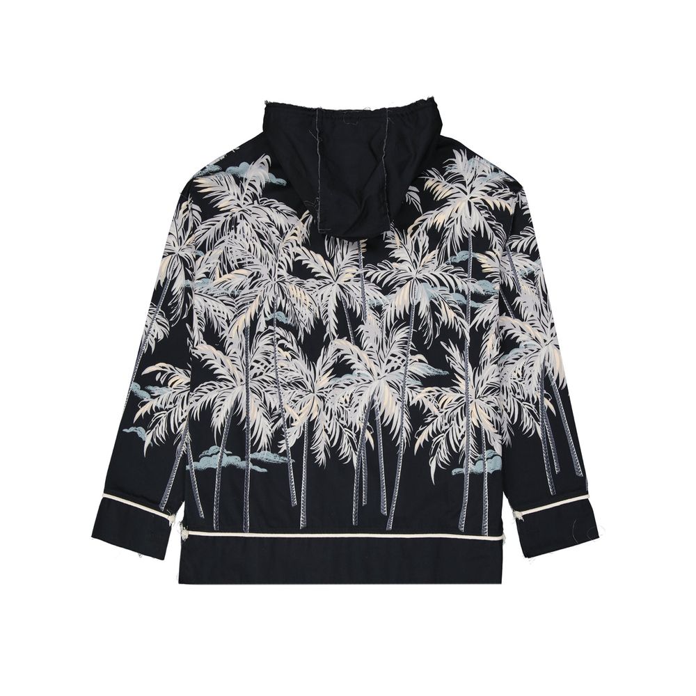 Palm Angels Schwarzes Baumwollhemd mit Muster-2