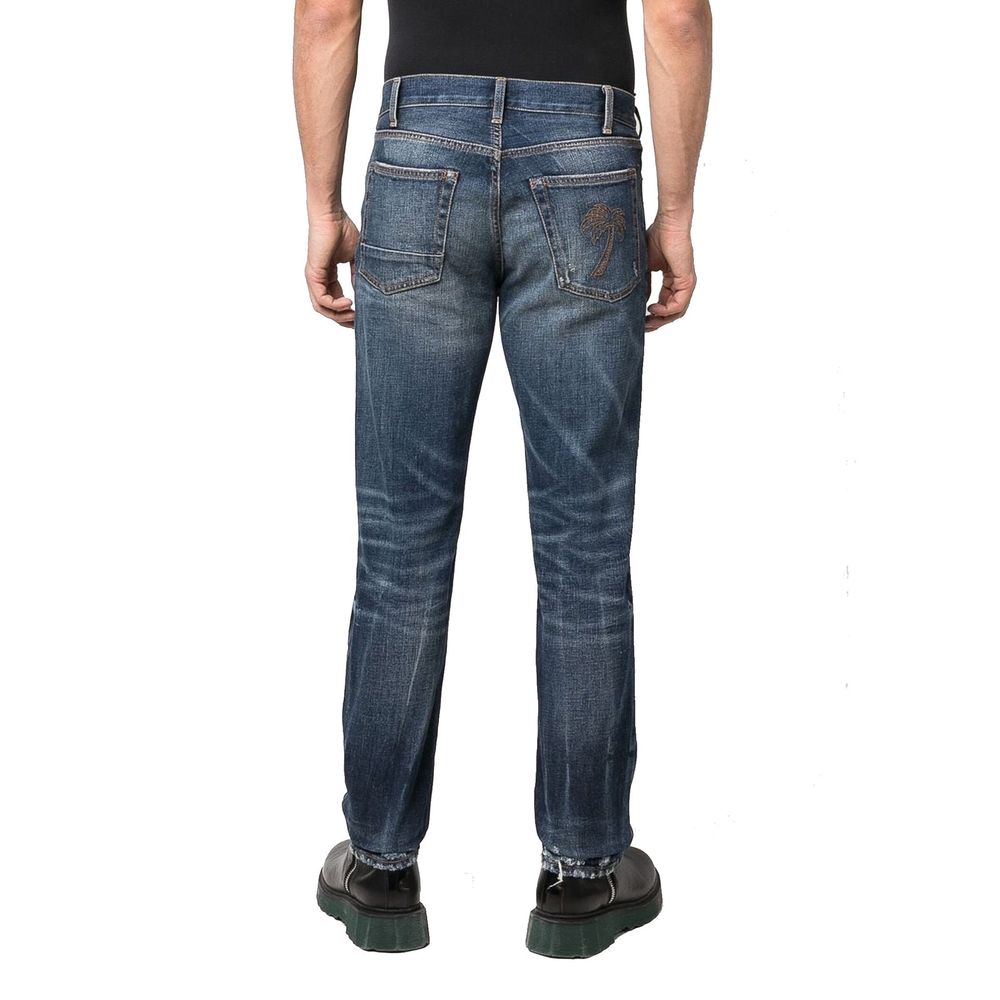 Palm Angels Blaue Jeans aus Baumwolle im geraden Schnitt-3