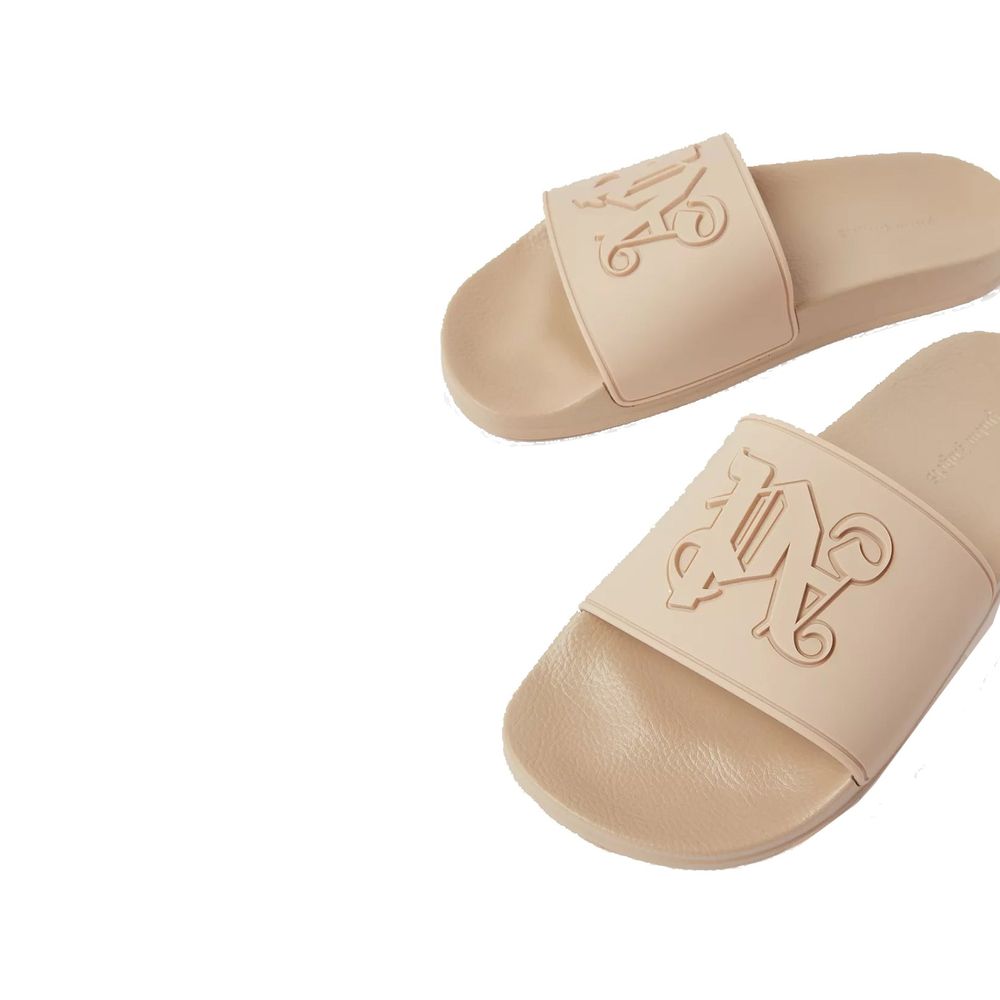 Palm Angels Beige Rubber Slides-3