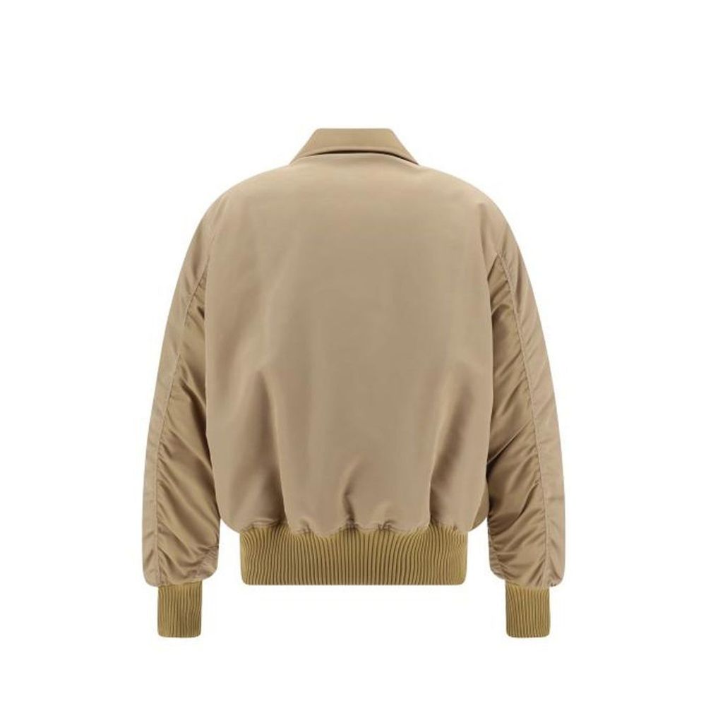 Palm Angels Beige Polyamide Bomber Jacket-2
