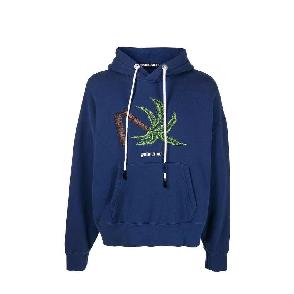 Palm Angels Blue Cotton Sweatshirt-1