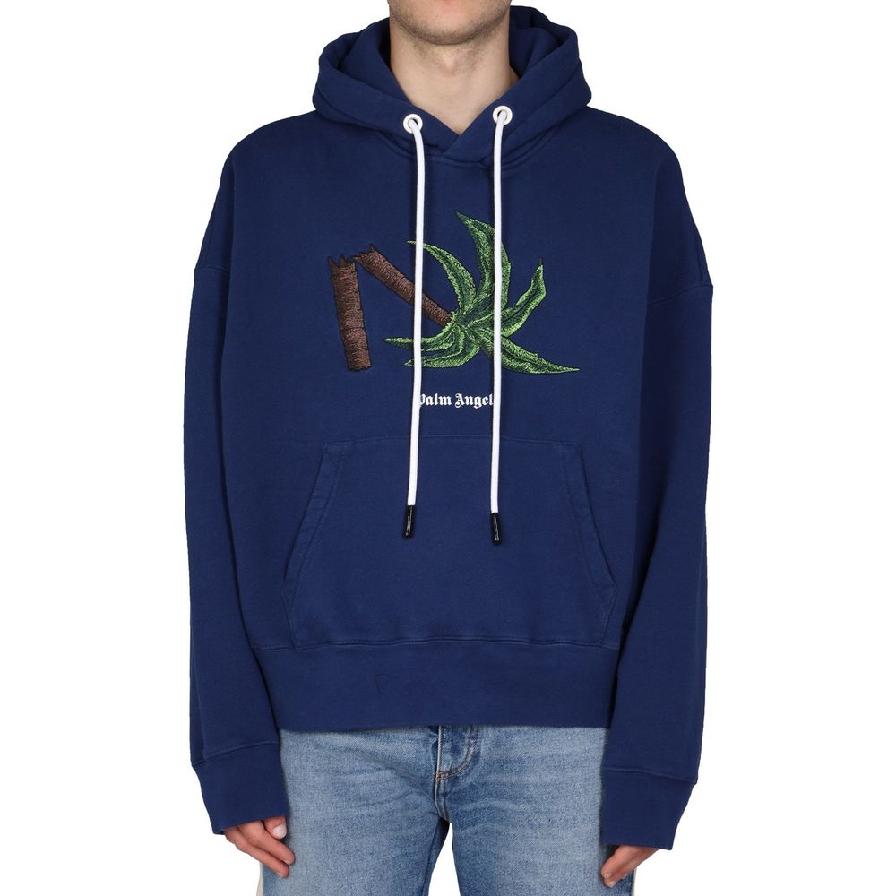 Palm Angels Blue Cotton Sweatshirt-2