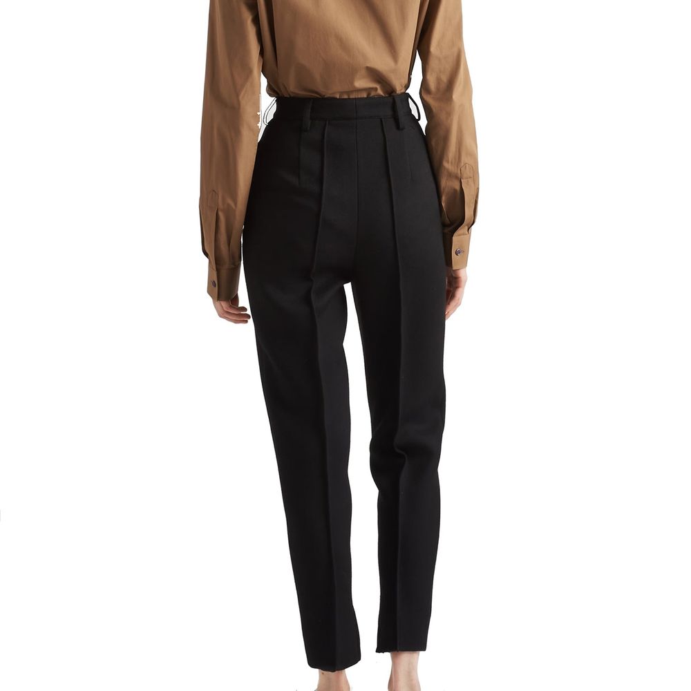 Prada Schwarze Hose aus reiner Schurwolle-3