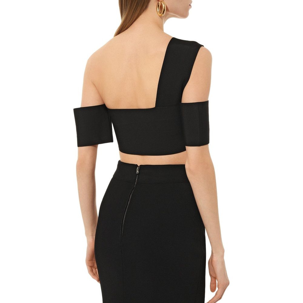 Alexander McQueen Black Elastane Tank Tops-3