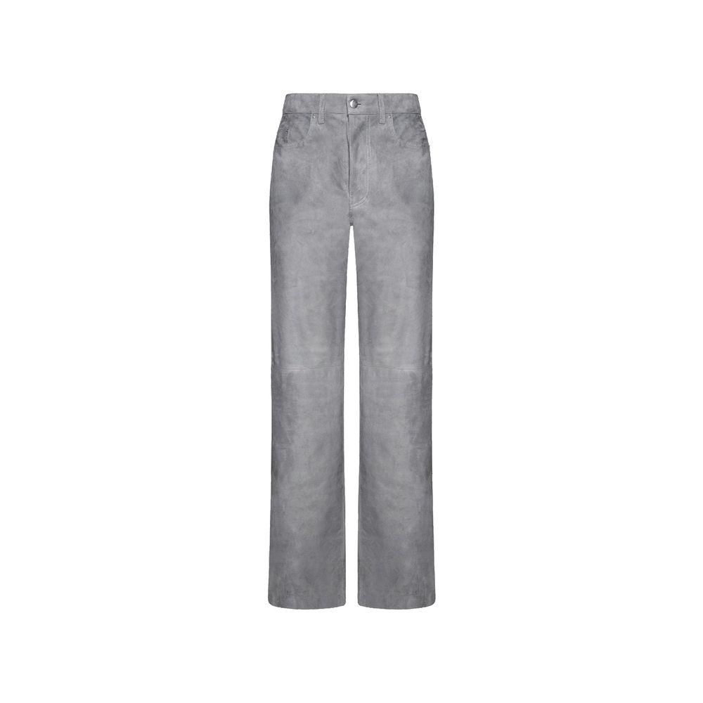 Amiri Grey Leather Trousers