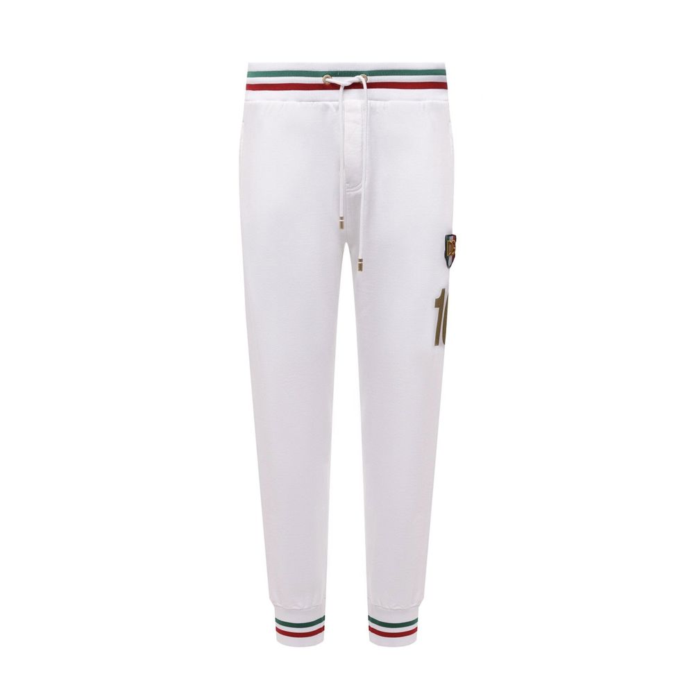 Dolce & Gabbana Weiße Baumwoll-Jogginghose (Trainingshose)-1