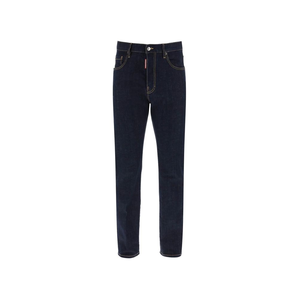 Dsquared² Straight-Cut Blue Cotton Jeans