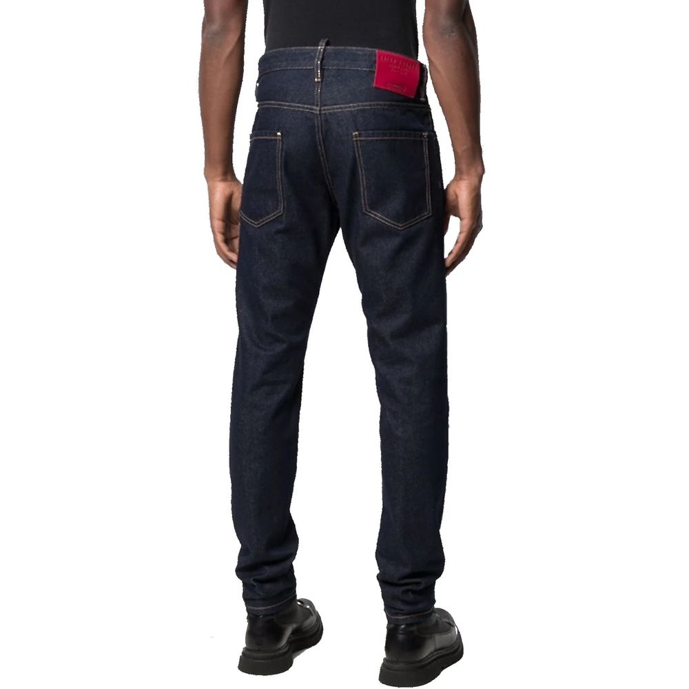 Dsquared² Straight-Cut Blue Cotton Jeans-3
