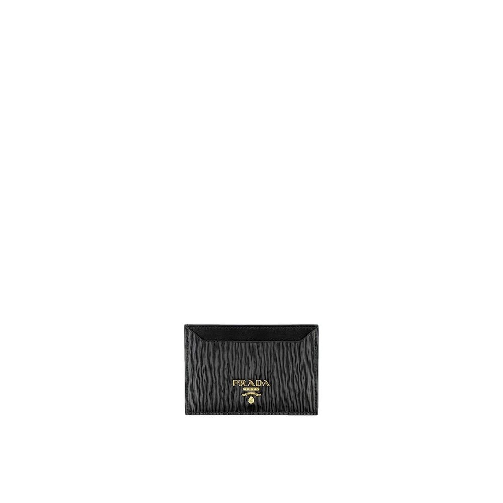 Prada Black Calfskin Leather Wallet-1