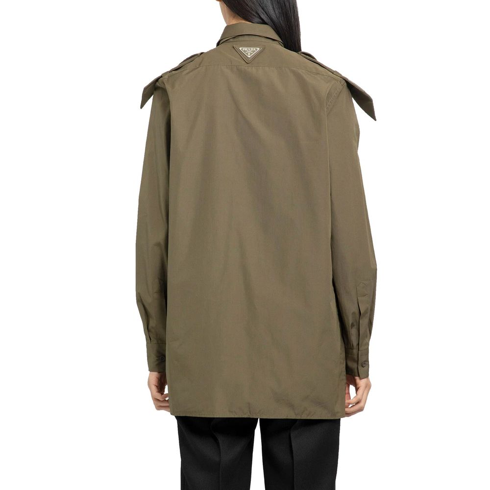 Prada Two-Tone Cotton Shirt Blouse-3