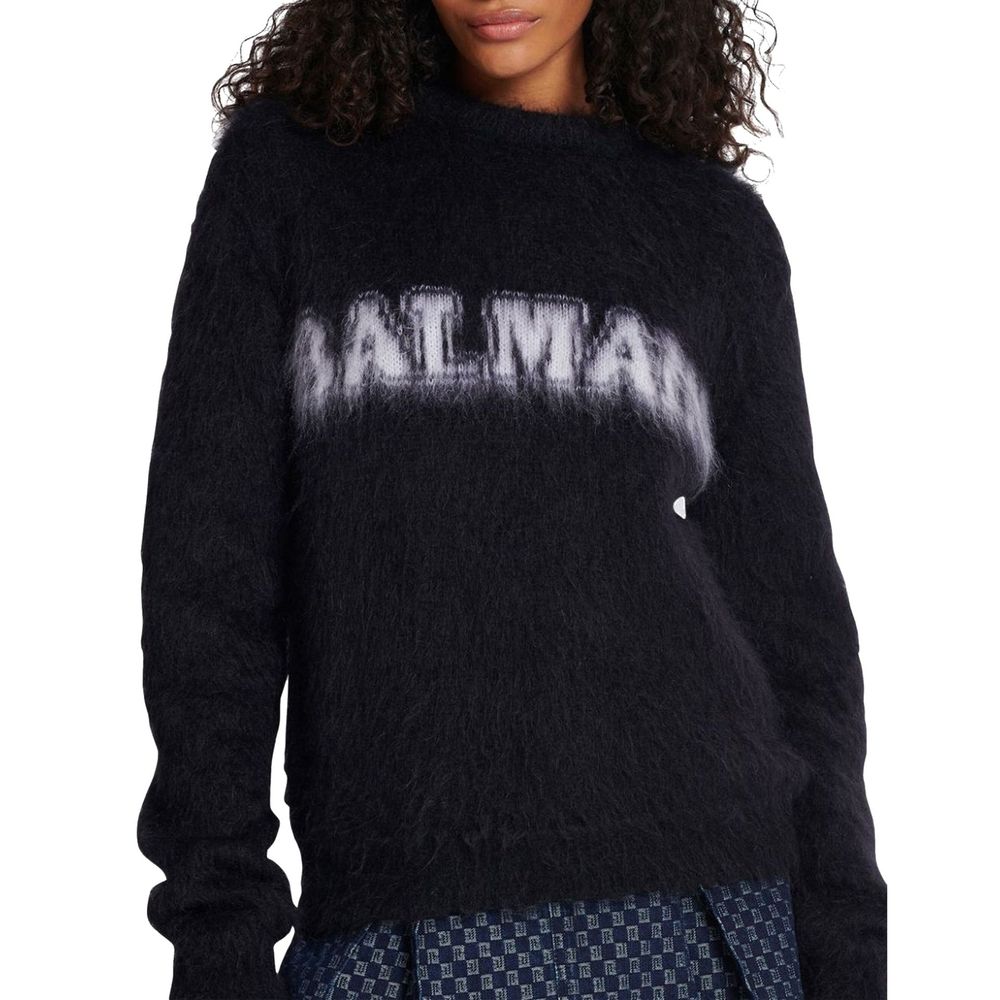 Balmain Schwarzer Sweatshirt aus Mohair-2