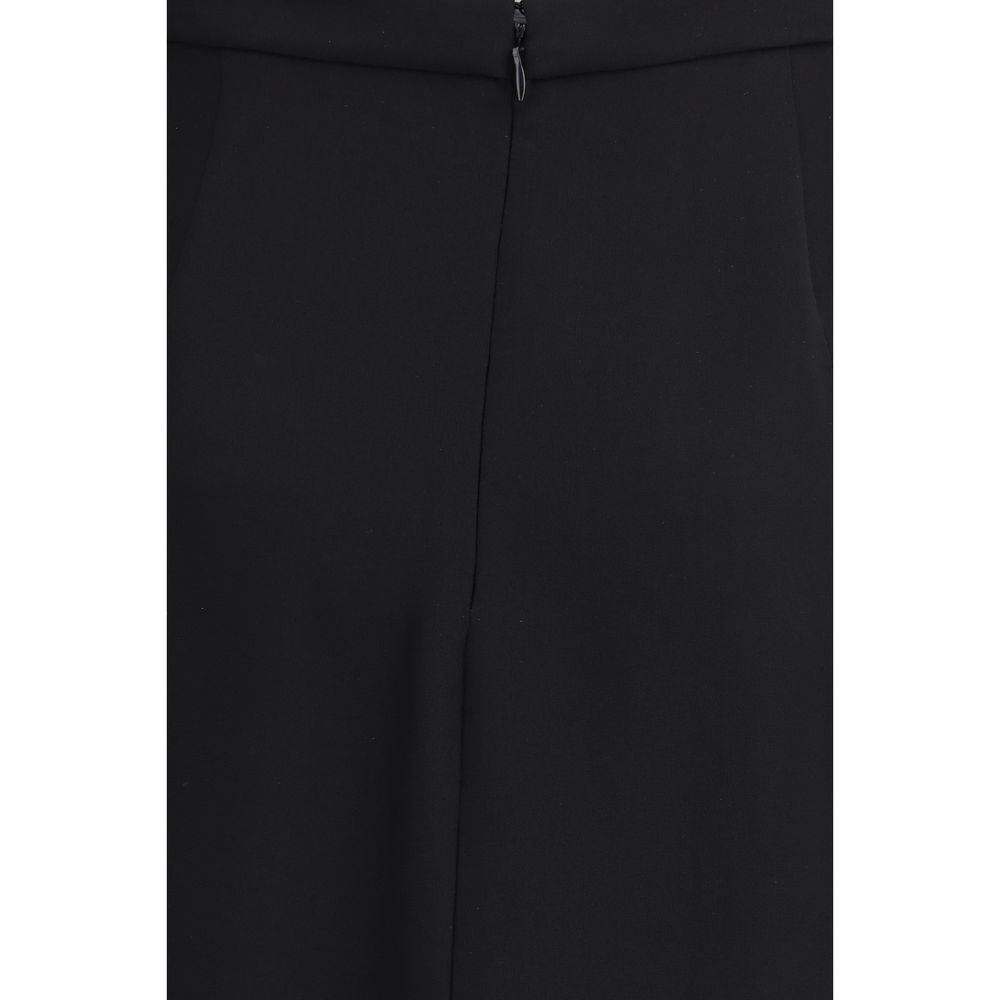 Valentino Black Silk Skirt Long-3