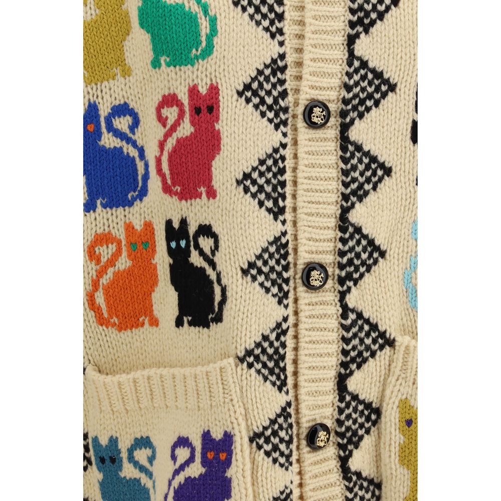 Valentino Multicolor Fleece Wool Cardigan-3