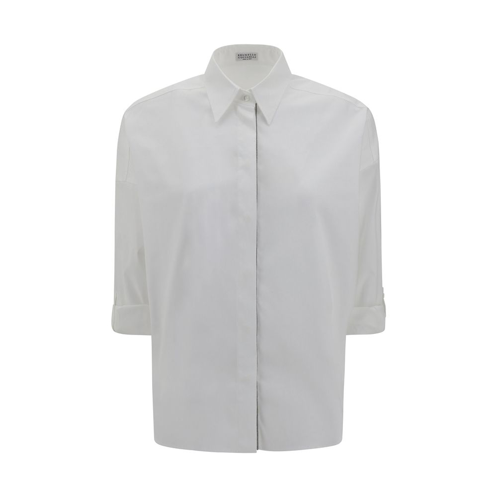 Brunello Cucinelli White Cotton Shirt-1
