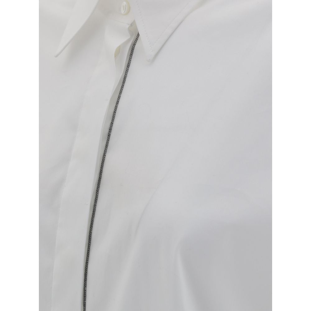 Brunello Cucinelli White Cotton Shirt-3