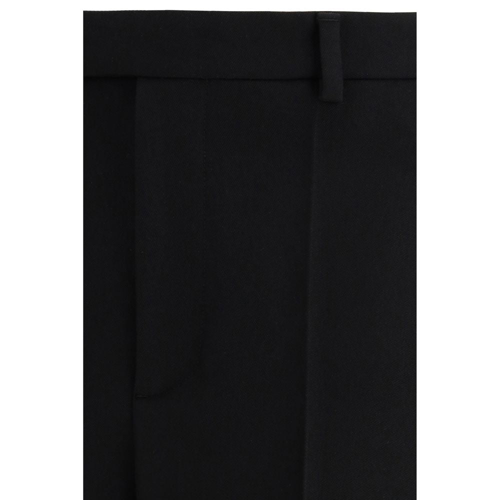 Valentino Black Fleece Wool Trousers-3