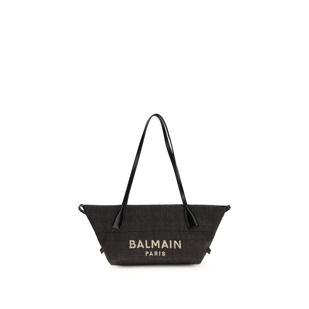 Balmain Black Raffia Shoulder Bag-1