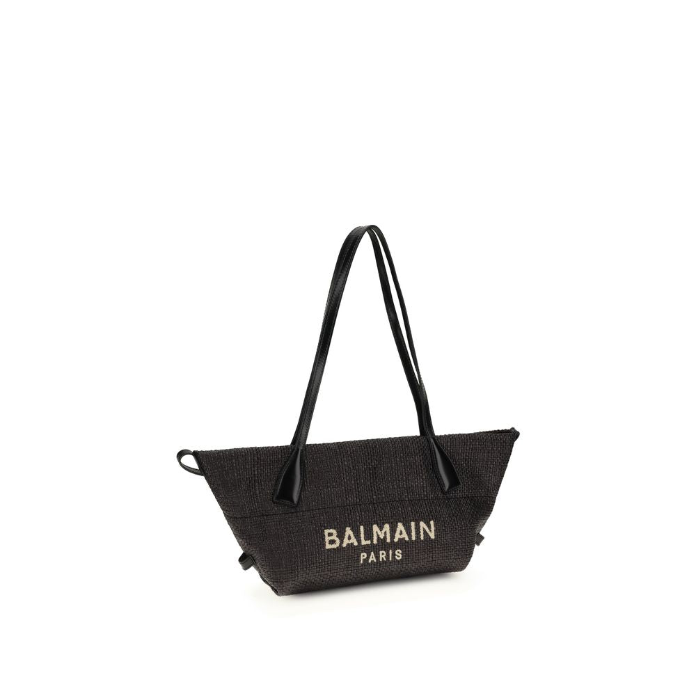 Balmain Black Raffia Shoulder Bag-2