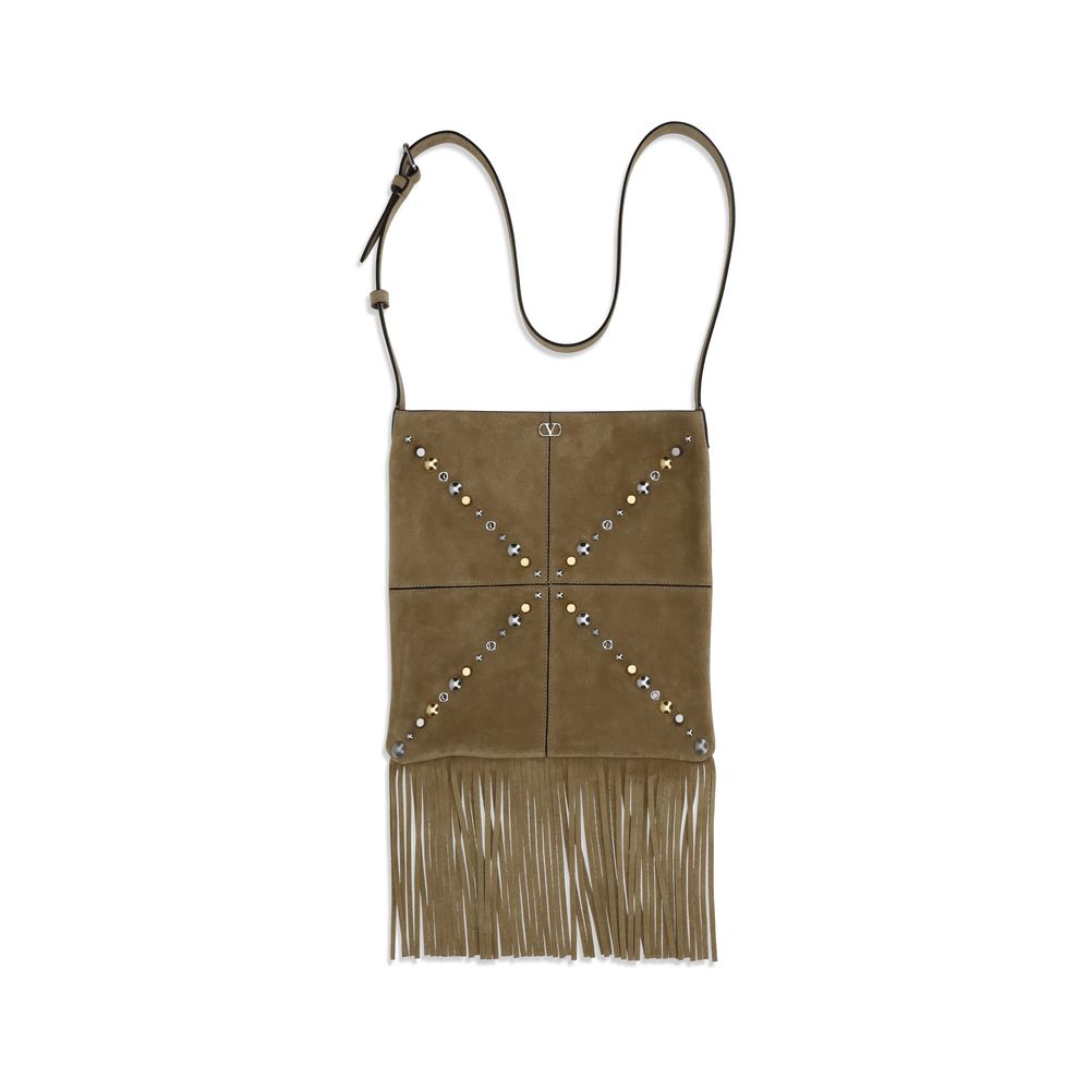 Valentino Garavani shoulder bag in beige calfskin leather, Bos Taurus-1
