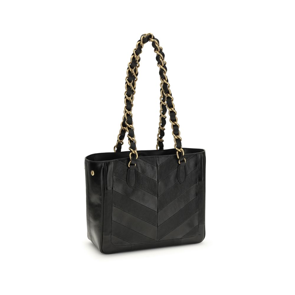 Valentino Garavani Schwarze Napa Leder / Kalbsleder Schultertasche-3