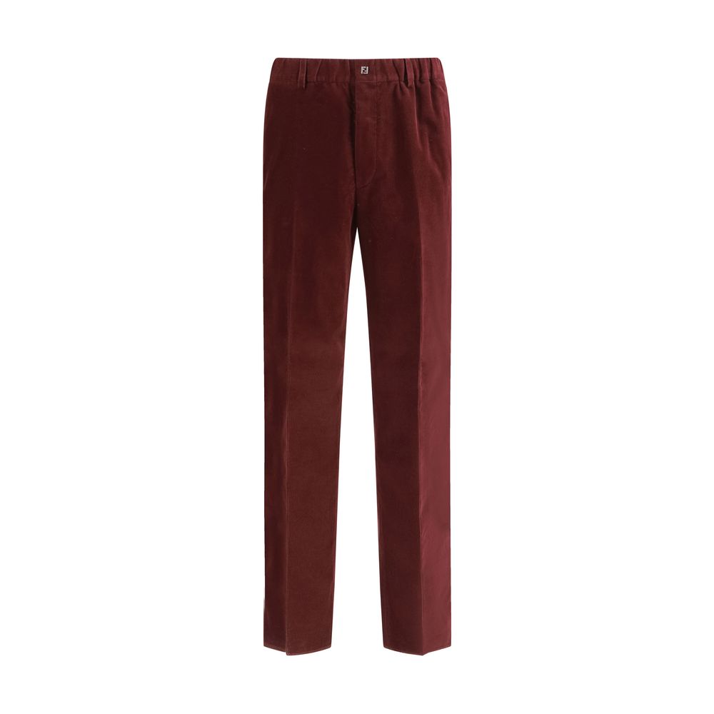 Fendi Bordeaux cotton trousers