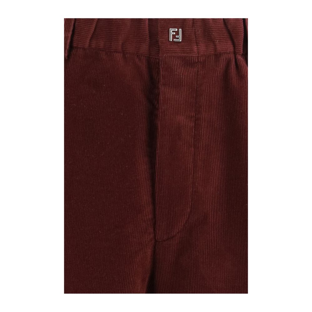 Fendi Bordeaux cotton trousers-3
