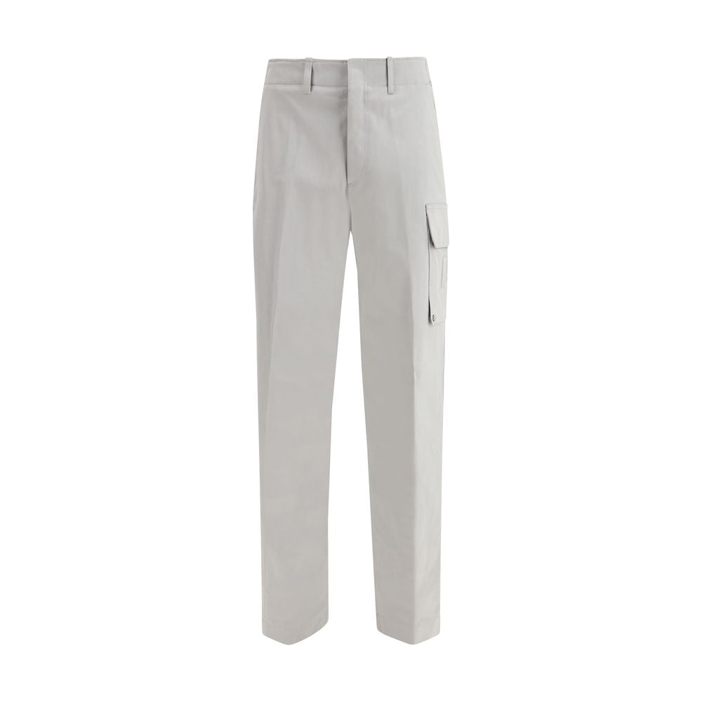 Fendi Silver Cotton Cargo Trousers