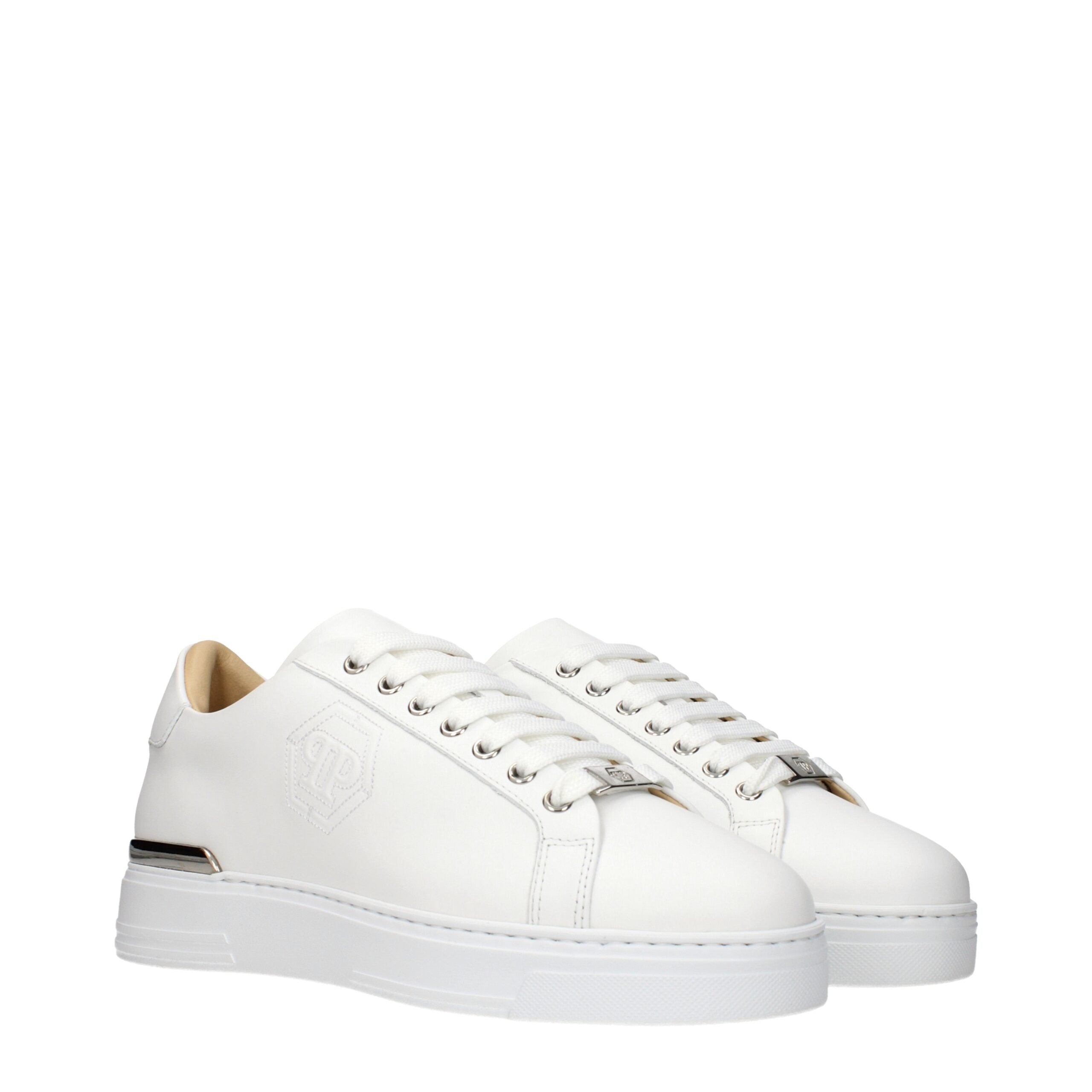Philipp Plein Weiße Low-Top-Sneaker aus Leder-2
