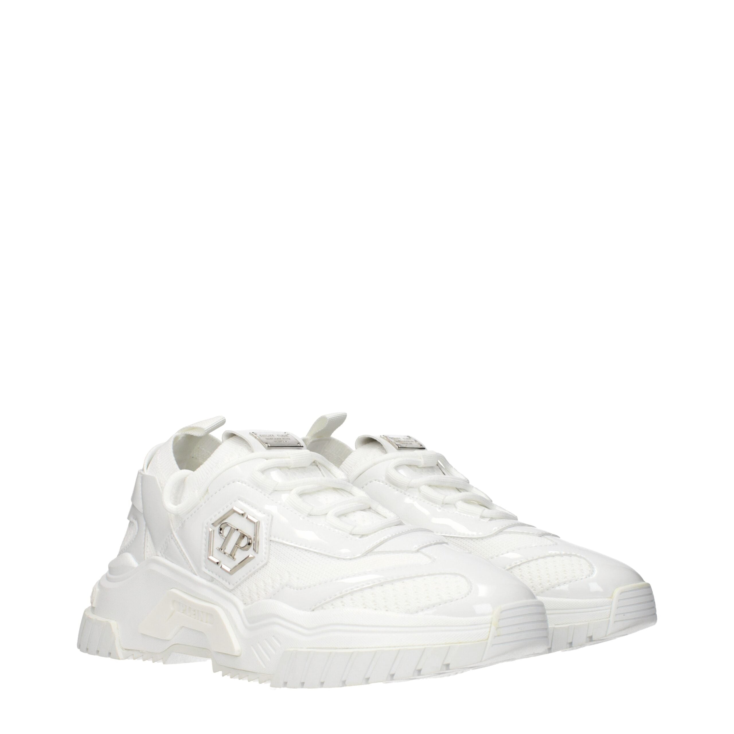 Philipp Plein Weiße Stoff-Sneaker mit klobiger Sohle-2