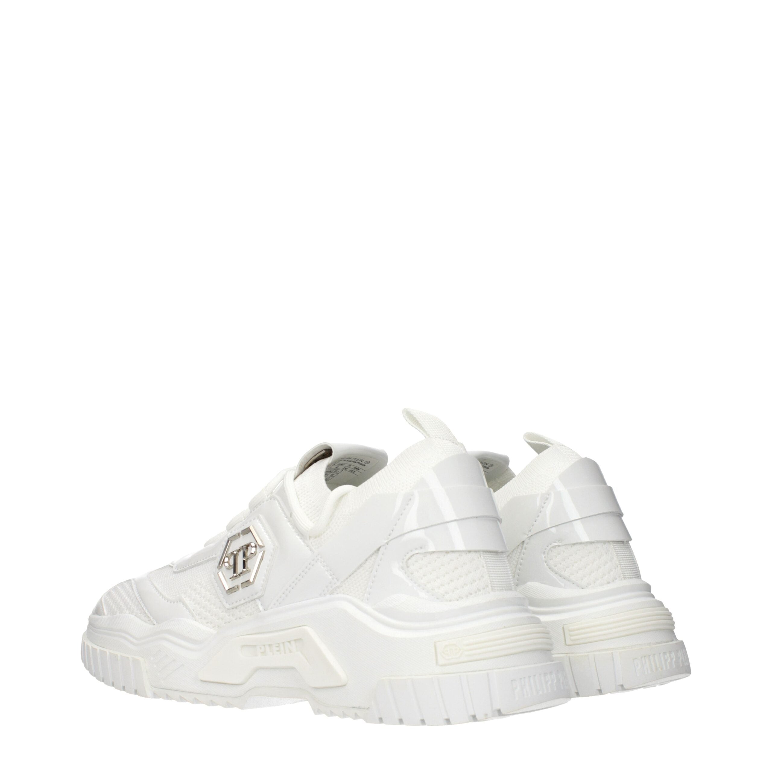 Philipp Plein Weiße Stoff-Sneaker mit klobiger Sohle-4