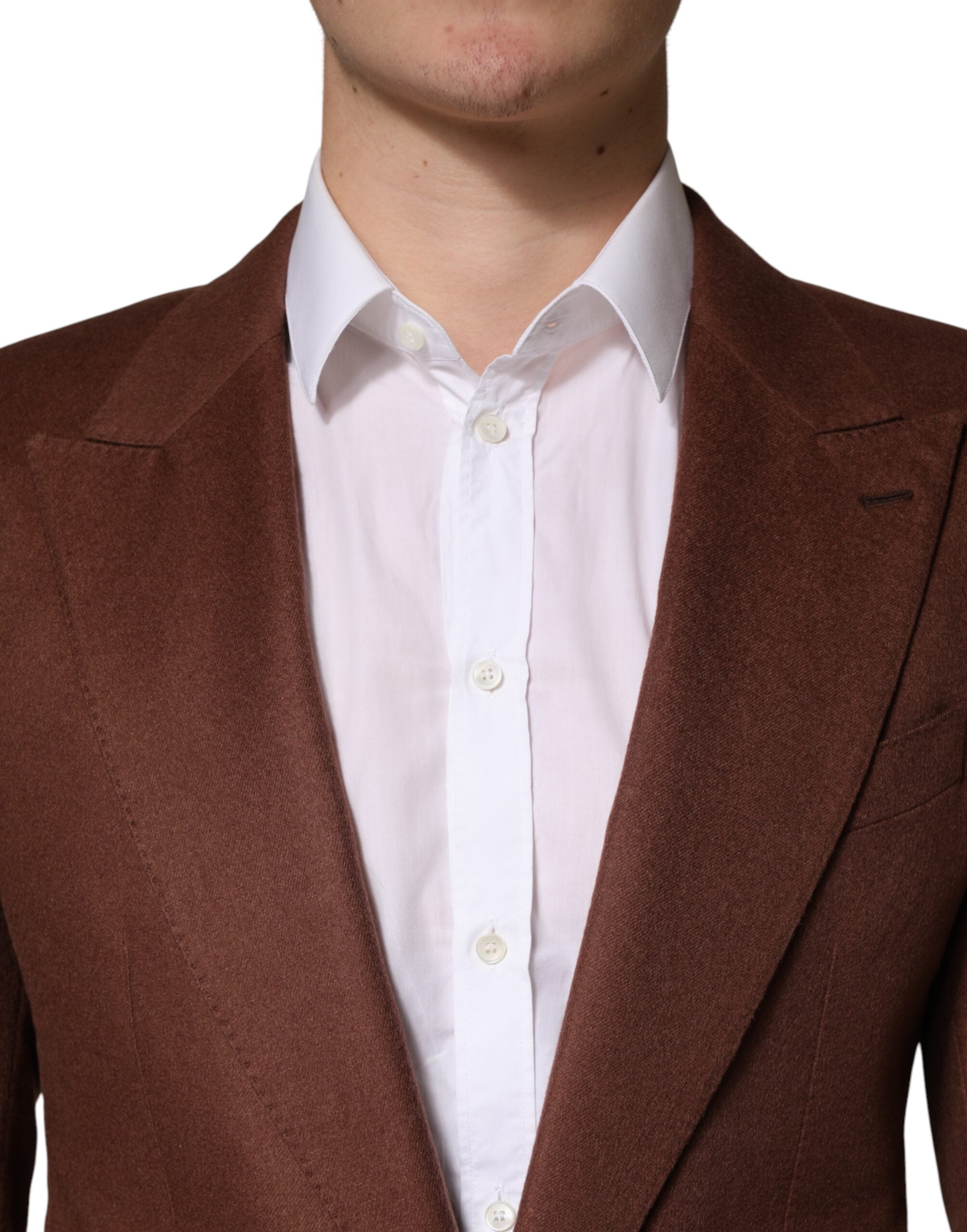 Dolce & Gabbana Brown Single-Breasted Cashmere Blazer-5